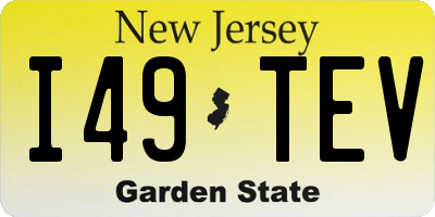 NJ license plate I49TEV