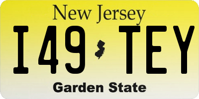 NJ license plate I49TEY
