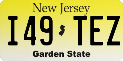 NJ license plate I49TEZ