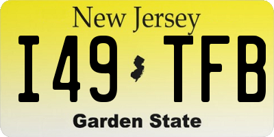 NJ license plate I49TFB