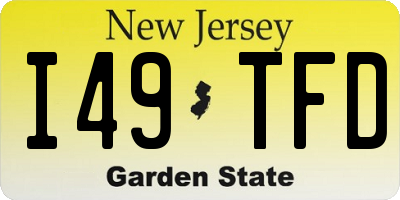 NJ license plate I49TFD