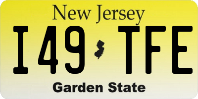 NJ license plate I49TFE
