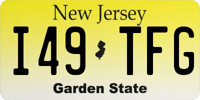 NJ license plate I49TFG