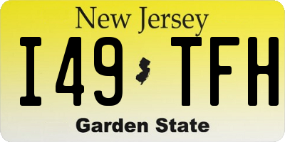 NJ license plate I49TFH