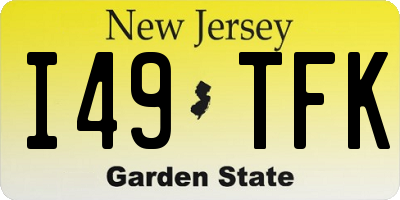 NJ license plate I49TFK