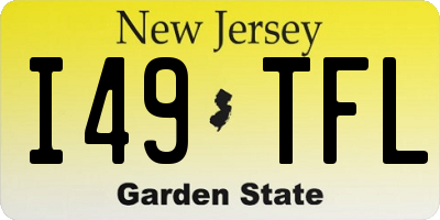 NJ license plate I49TFL