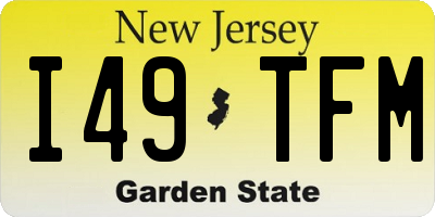 NJ license plate I49TFM