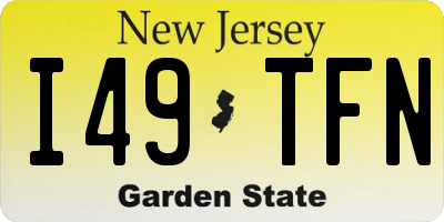 NJ license plate I49TFN