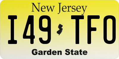 NJ license plate I49TFO