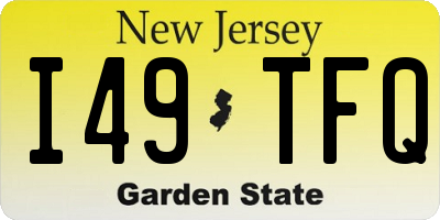 NJ license plate I49TFQ