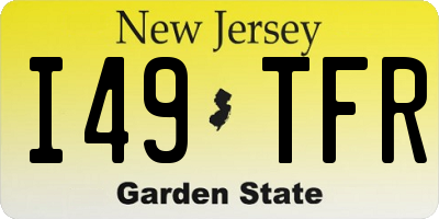 NJ license plate I49TFR