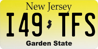 NJ license plate I49TFS