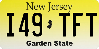 NJ license plate I49TFT