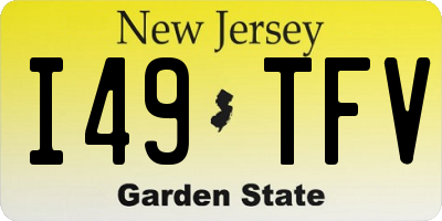 NJ license plate I49TFV
