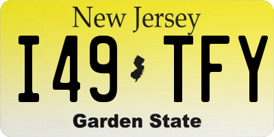 NJ license plate I49TFY