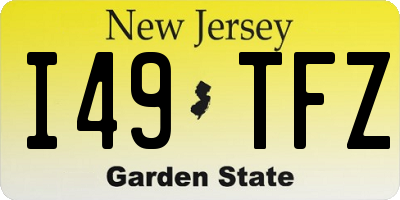 NJ license plate I49TFZ