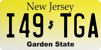 NJ license plate I49TGA