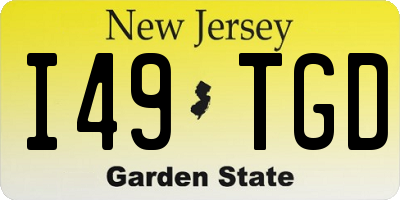 NJ license plate I49TGD