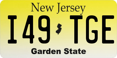 NJ license plate I49TGE