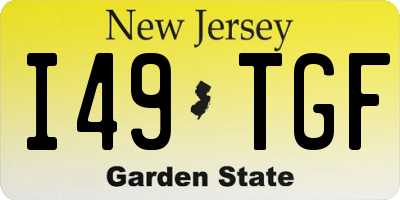 NJ license plate I49TGF