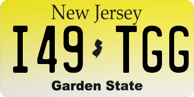 NJ license plate I49TGG