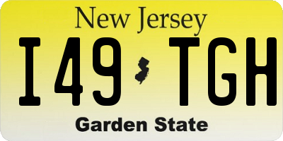 NJ license plate I49TGH