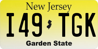 NJ license plate I49TGK