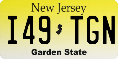 NJ license plate I49TGN