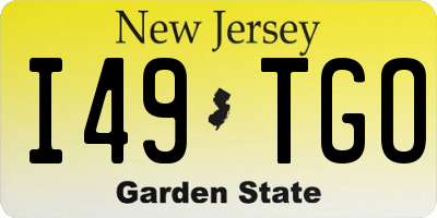 NJ license plate I49TGO