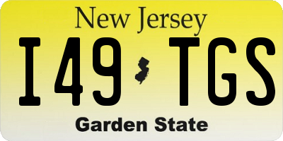 NJ license plate I49TGS