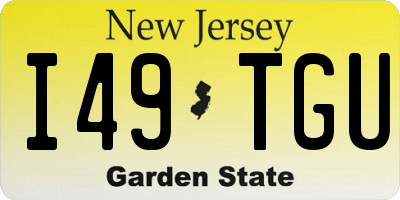 NJ license plate I49TGU