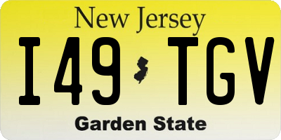 NJ license plate I49TGV
