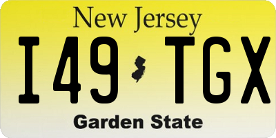 NJ license plate I49TGX
