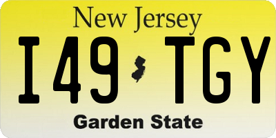 NJ license plate I49TGY
