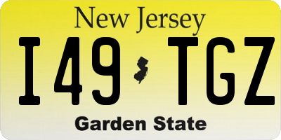 NJ license plate I49TGZ