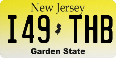 NJ license plate I49THB
