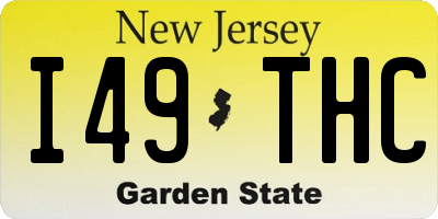 NJ license plate I49THC