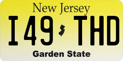 NJ license plate I49THD