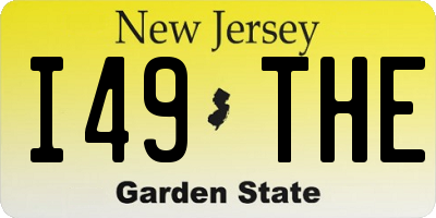 NJ license plate I49THE