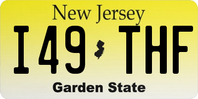 NJ license plate I49THF