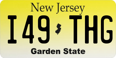 NJ license plate I49THG