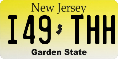 NJ license plate I49THH