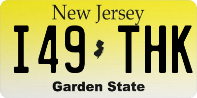 NJ license plate I49THK