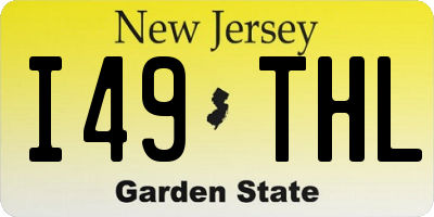 NJ license plate I49THL