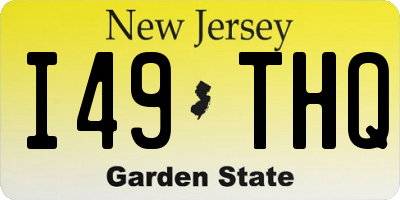 NJ license plate I49THQ