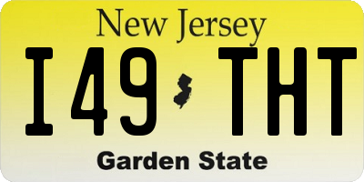 NJ license plate I49THT