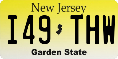 NJ license plate I49THW