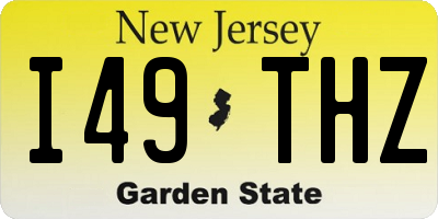 NJ license plate I49THZ