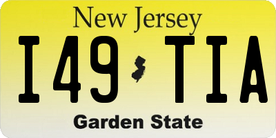 NJ license plate I49TIA