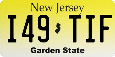 NJ license plate I49TIF